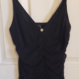 Express V-Neck Black Tank with Diamond accent